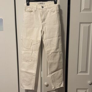 Joe's Jeans 25 High-Rise Cream Straight-Leg Denim
